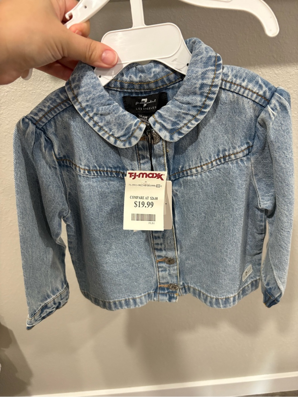 Denim Button-Front Kids Jacket - Light Blue
